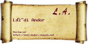 Ládi Andor névjegykártya