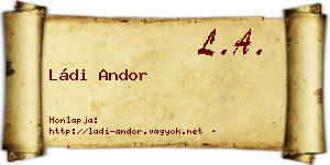 Ládi Andor névjegykártya